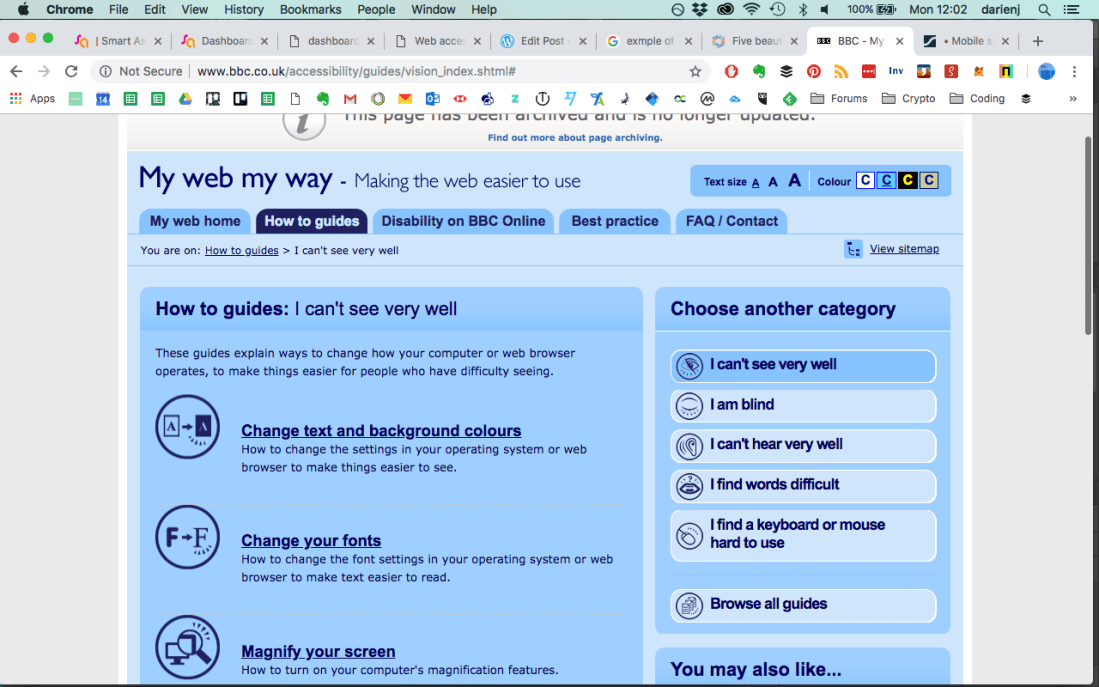 bbc website text colour change